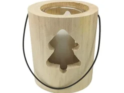 Sunny Garden Windlicht Holzstamm Nordic-Style mit Glas 3-fach sort. Ø 13 x 15 cm