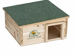 Sunny Tree Igelhaus Wasserdichtes Holz-Igelhaus mit Boden Igel-Futterhaus für Draußen Igelhaus mit Eingangstunnel