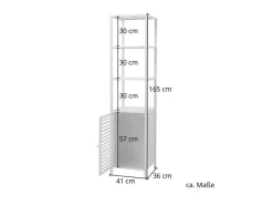 Hot SVITA Badregal L Mit Tür Hoher Badezimmerschrank Regal Freistehend Natur Weiß
