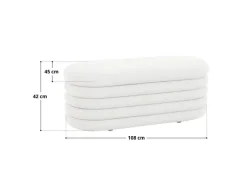 SVITA Blossom XL Hocker Mit Stauraum Sitzhocker Ottomane Pouf Teddyboucle