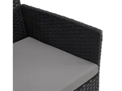 Best SVITA Brooklyn Bistro Gartenmöbelset 3-tlg. Rattan Outdoor Gartenlounge Schwarz