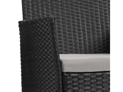 New SVITA Brooklyn Polyrattan Sitzgruppe Lounge Gartenmöbel Set Schwarz