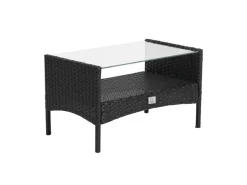 New SVITA Brooklyn Polyrattan Sitzgruppe Lounge Gartenmöbel Set Schwarz