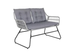 SVITA Capri Balkonmöbel-Set Polyrattan Sitzgruppe Outdoor 4-tlg. Gartenlounge Hell