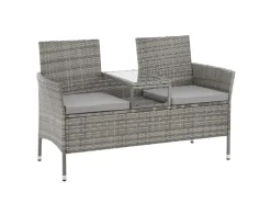 SVITA Chicago Rattan-Bank Garten-Bank Lounge Sitzecke