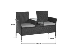 SVITA Chicago Rattan-Bank Garten-Bank Lounge Sitzecke