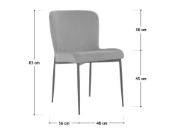 Outlet SVITA Freddie Esszimmerstuhl 2er Set Cordbezug Polsterstuhl Esszimmer Küchenstuhl Bequem Metallbeine Braun