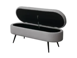 Outlet SVITA Ivy Sitzbank Teddystoff Ottomane Sitzhocker Mit Stauraum Polsterbank Grau