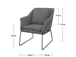 SVITA Josie Loungesessel Gepolstert Mit Armlehne Metallgestell Samtbezug