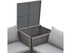 Sale SVITA Kansas Rattanlounge Gartenmöbel Set Gartensofa Polyrattan Grau