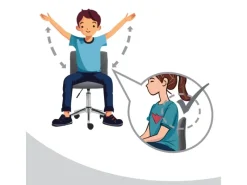 New SVITA Linus Schreibtischstuhl Kinder Drehstuhl Stoffbezug Grau