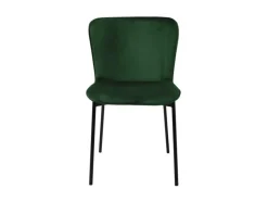 Outlet SVITA Mary 2er Set Esszimmerstuhl Polsterstuhl Ohne Armlehnen Samt Dunkelgrün/Schwarz