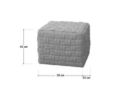 Discount SVITA Poppy Hocker Sitzpouf Geflochten Sitzhocker Fußhocker Für Sessel Samt Beige