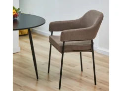 Outlet SVITA Scarlett 2er Set Esszimmerstühle Armlehnstuhl Polsterstuhl Stoff Braun