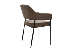 Outlet SVITA Scarlett 2er Set Esszimmerstühle Armlehnstuhl Polsterstuhl Stoff Braun