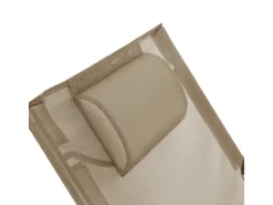 Sale SVITA Tomra Liegestuhl Mit Hocker Klappbar Campingstuhl Kopfkissen Taupe