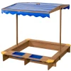 SwingKing Swing King Sandkasten Ibiza 120 cm x 120 cm x 18 cm Natur-Blau FSC®