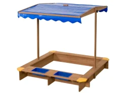 SwingKing Swing King Sandkasten Ibiza 120 cm x 120 cm x 18 cm Natur-Blau FSC®
