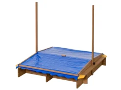 SwingKing Swing King Sandkasten Ibiza 120 cm x 120 cm x 18 cm Natur-Blau FSC®