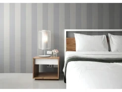 Clearance Tadessi Tapete Streifen Romeo M1 No 2041 Vliestapete Überstreichbar Grau Weiß