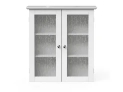 Teamson Home Badezimmer Connor Wandschrank mit 2 Glastüren Weiß