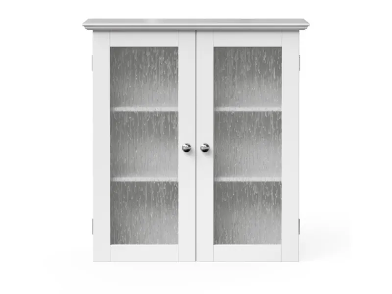Teamson Home Badezimmer Connor Wandschrank mit 2 Glastüren Weiß