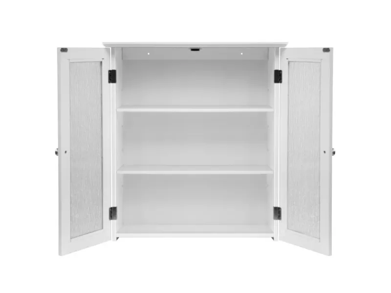 Teamson Home Badezimmer Connor Wandschrank mit 2 Glastüren Weiß