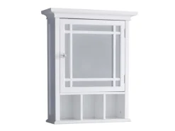 Discount Teamson Home Badezimmer Neal Holz Medizinschrank mit Spiegel Tür Weiß