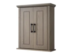 Sale Teamson Home Badezimmer Wand Medizinschrank aus Holz Doppeltüren Salzeiche