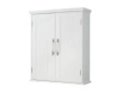 Teamson Home Holz Badezimmer Wand Medizinschrank mit Verstellbaren Regalen Weiß