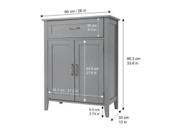 Clearance Teamson Home Mercer Holz Badezimmermöbel mit Schublade und Regalen Grau