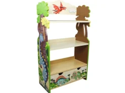Teamson Kids Kinderbücherregal Dinosaurier Holz Stauraum Blau