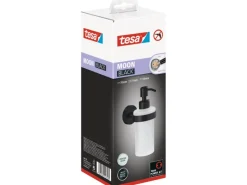 Tesa Moon Black Seifenspender Schwarz Matt Satiniertes Glas inkl. Klebelösung