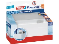 New Tesa Waterproof Regal Weiß mit 4 x Powerstrips Large