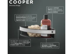 Tiger Cooper Eckkorb 21 cm Gebürstet Schwarz-Edelstahl