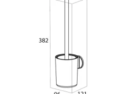 Hot Tiger Toilettenbürste Tune mit Halter Metall gebürstet- Schwarz