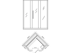 Home Deluxe Traditionelle Sauna SKYLINE BIG Tannenholz Natur XL mit Kunststeinwand