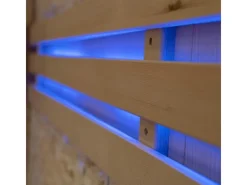 Home Deluxe Traditionelle Sauna SKYLINE BIG Tannenholz Natur XL mit Kunststeinwand