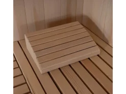 Home Deluxe Traditionelle Sauna SKYLINE BIG Tannenholz Natur XL mit Kunststeinwand