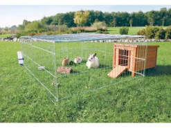 Trixie Freilaufgehege Natura mit Abdeckung verzinkt 144 cm x 58 cm x 116 cm