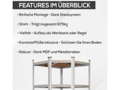 New Tronitechnik Schwerlastregal Kellerregal Lagerregal 40 X 40 X 70 X 70 X 180 Cm Stahlgestell Bis 875 Kg 5 Ablagen