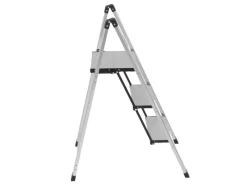Discount TRUTZHOLM Alu Trittleiter 3 Stufig Klappbar 150kg Anti Rutsch Trittflächen TÜV GS Silber