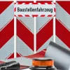 UvV Set Kfz Warnmarkierung 4 x Klebefolie & Baustellenfahrzeug & LED Blitzer