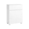 Vasagle Badezimmerschrank mit Schublade und Regal 30 cm x 60 cm x 80 cm Weiß