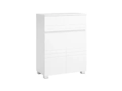 Vasagle Badezimmerschrank mit Schublade und Regal 30 cm x 60 cm x 80 cm Weiß