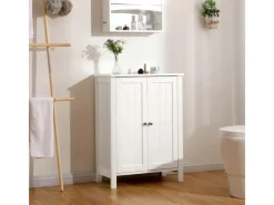 Vasagle Badezimmerschrank mit 2 Türen 30 cm x 60 cm x 80 cm Weiß