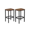 Sale Vasagle Barhocker 2er Set 40 cm x 30 cm x 65 cm Braun-Schwarz