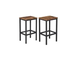 Sale Vasagle Barhocker 2er Set 40 cm x 30 cm x 65 cm Braun-Schwarz