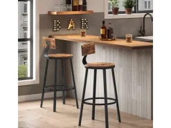 Vasagle Barhocker 2er Set Braun-Schwarz