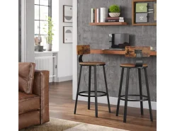 Vasagle Barhocker 2er Set Braun-Schwarz